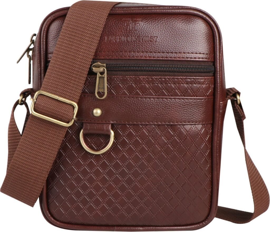 DS-SBARFI S Barfi Shaped Embossed Sling Bag – Brown