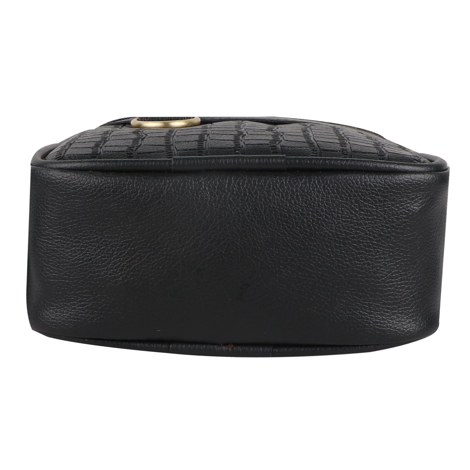 Fashion Twist crocodile embossed crossbody sling bag in black