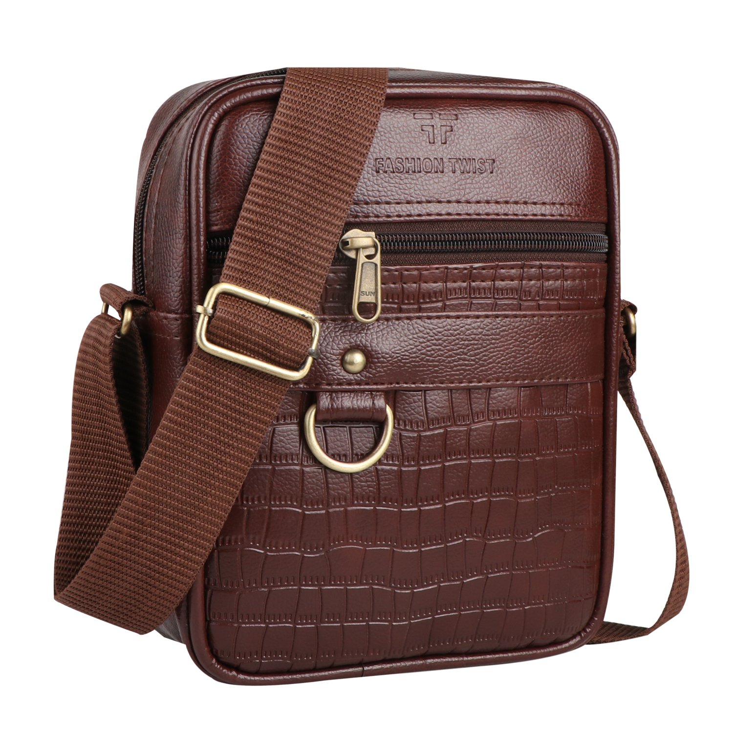 Close view of a Fashion Twist crocodile embossed bag