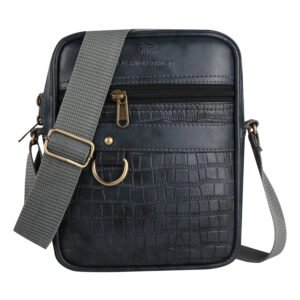 Fashion Twist crocodile embossed crossbody sling bag in grey
