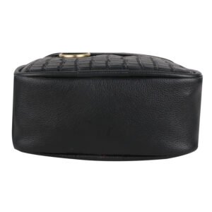 Fashion Twist L-Barfi embossed crossbody sling bag in black