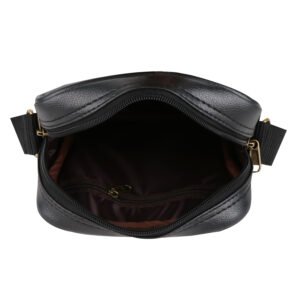 Fashion Twist L-Barfi embossed crossbody sling bag in black