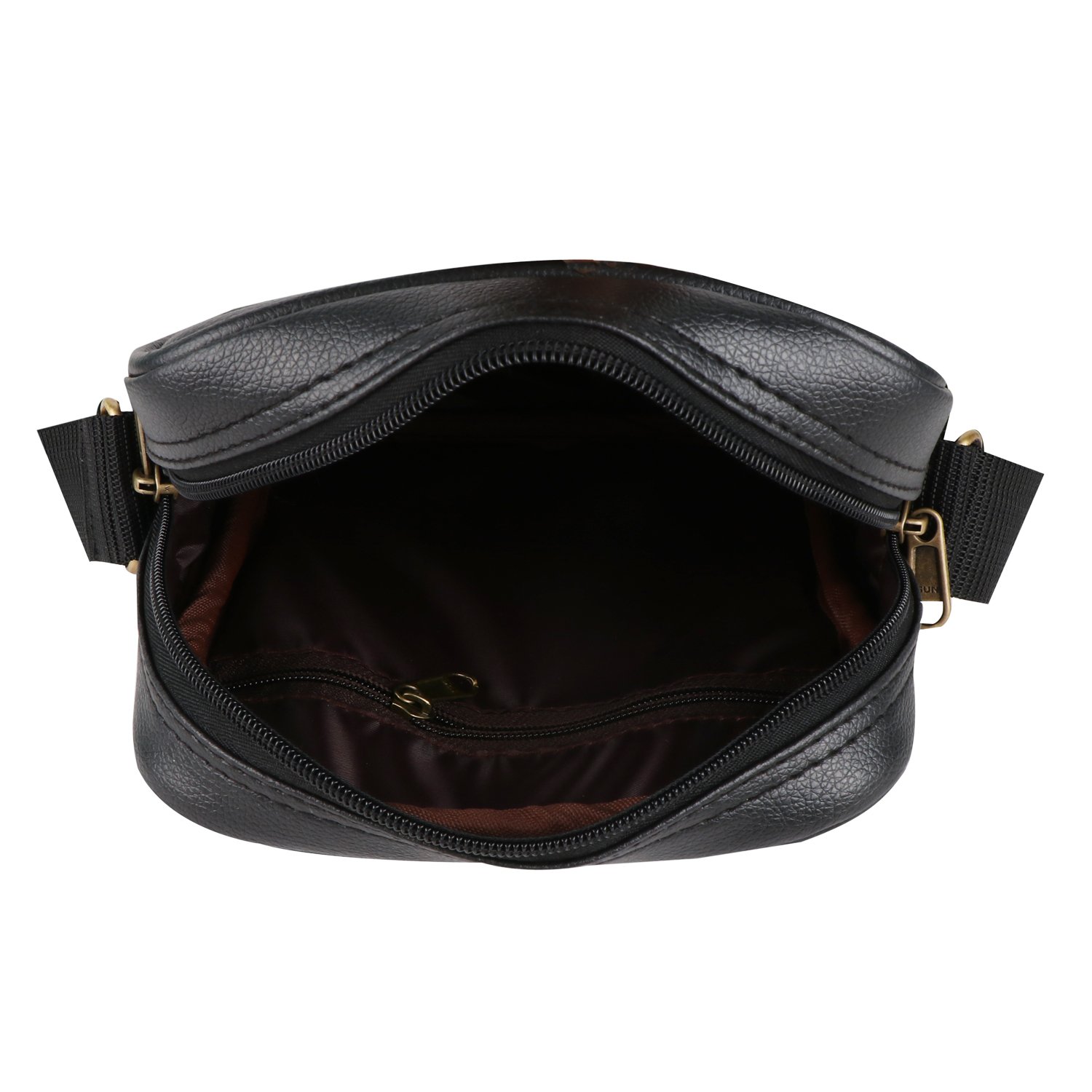 Fashion Twist Pan embossed crossbody sling bag in black