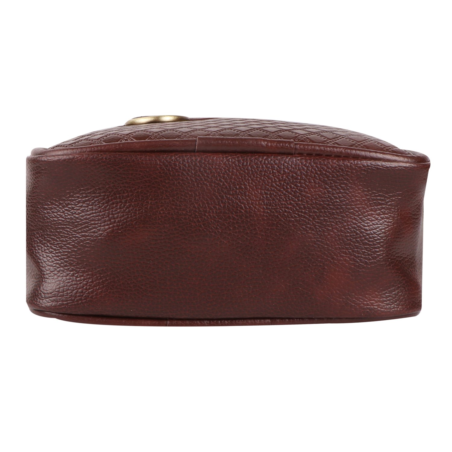 Fashion Twist Pan embossed crossbody sling bag in brown