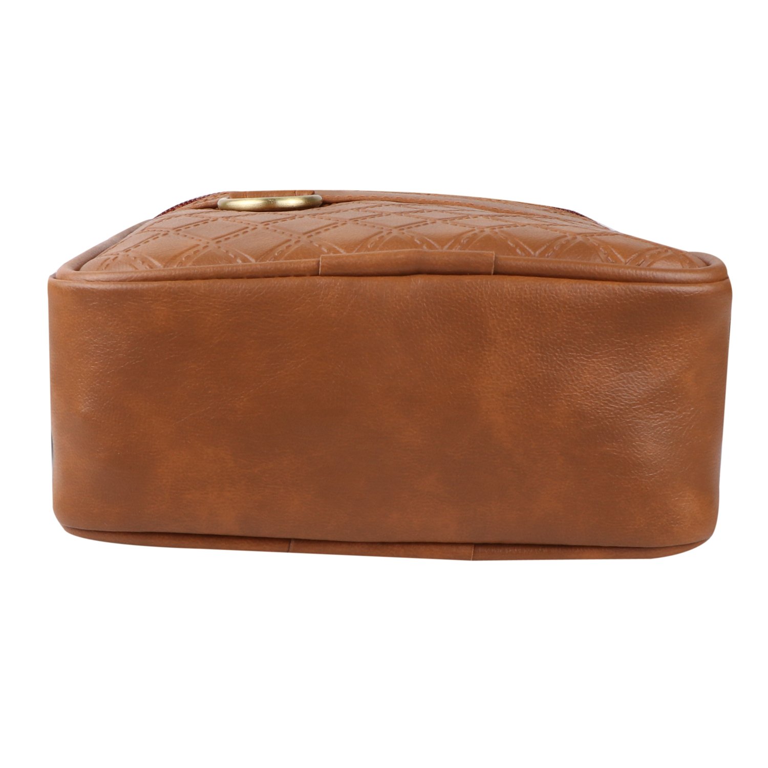Fashion Twist Pan embossed crossbody sling bag in tan