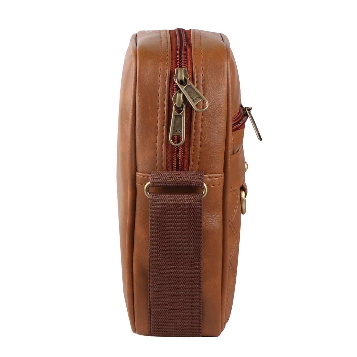 Fashion Twist Small-Barfi embossed crossbody sling bag in tan