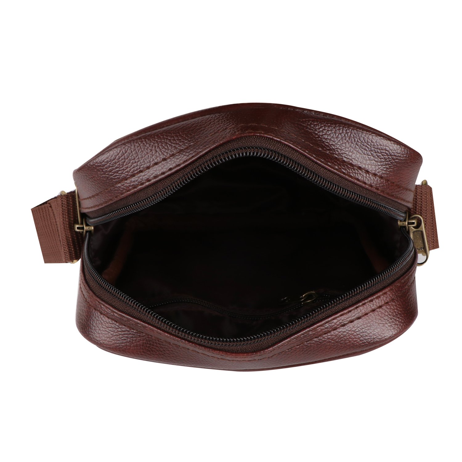 Fashion Twist ZGL embossed crossbody sling bag in brown