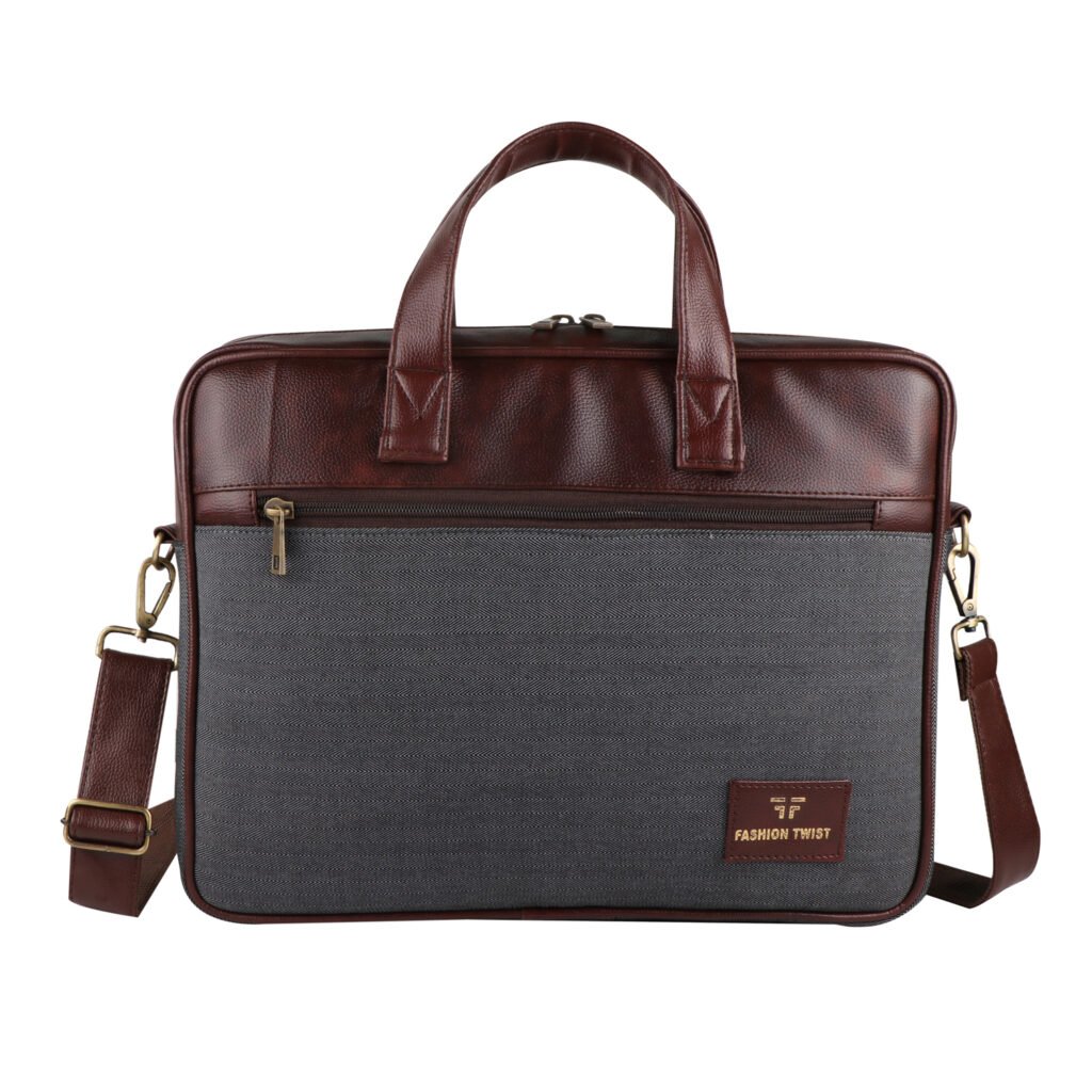 Fashion Twist laptop messenger bag in brown
